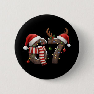 Grappig Zes Zeven Meme 6-7 Kerstmis 67 Kerstverlic Ronde Button 5,7 Cm