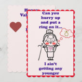 Grappig, zet er een ring op de Valentijnsdag Feestdagenkaart (Voorkant / Achterkant)