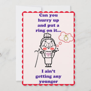 Grappig, zet er een ring op de Valentijnsdag Feestdagenkaart