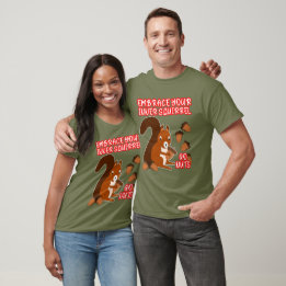 Grappig, zet je binnenste eekhoorn in werking met t-shirt
