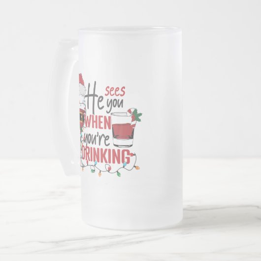 Grappig ziet dat je kerst drink matglas bierpul (Voorkant links)