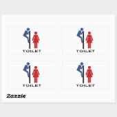 Grappig Zijn Haar Toilet Teken - Vrouwen Restroom  Rechthoekige Sticker (Vel)