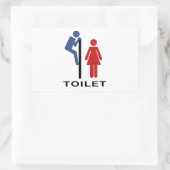 Grappig Zijn Haar Toilet Teken - Vrouwen Restroom  Rechthoekige Sticker (Tas)