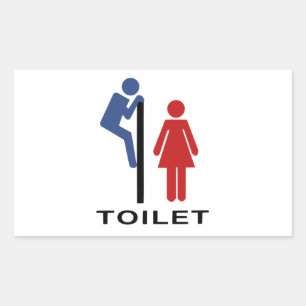 Grappig Zijn Haar Toilet Teken - Vrouwen Restroom  Rechthoekige Sticker