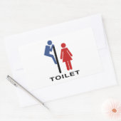Grappig Zijn Haar Toilet Teken - Vrouwen Restroom  Rechthoekige Sticker (Envelop)