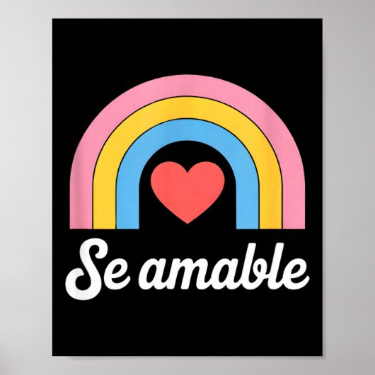 Grappig zijn lief regenboog hart zeggend minimalis poster (Voorkant)