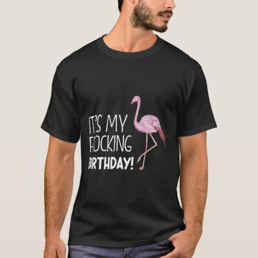 Grappig zijn mijn 'Birthday Cool Flamingo Celeb' T-shirt (Voorkant)