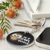 Grappig zijn uil goed cadeau dierenvriend sleutelhanger (Voorkant Rechts)