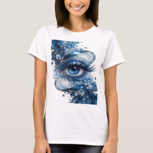 Grappig zilveren BLUE EYES Citaat Design T-shirt