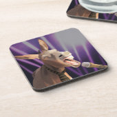 Grappig zingen ezel Boerderij dierlijke Paarse ach Bier Onderzetter (Linkerzijde)