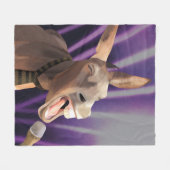 Grappig zingen ezel Boerderij dierlijke Paarse ach Fleece Deken (Voorkant (Horizontaal))