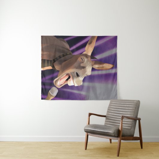 Grappig zingen ezel Boerderij dierlijke Paarse ach Wandkleed (In Situ (horizontaal))