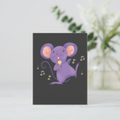 Grappig zingend Mouse Lover Microphone Singer Briefkaart (Staand voorkant)