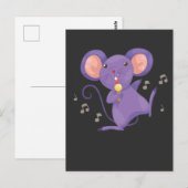 Grappig zingend Mouse Lover Microphone Singer Briefkaart (Voorkant / Achterkant)