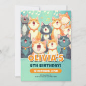 Grappig Zingende Katten Verjaardag Ontwerp Kaart (Voorkant)