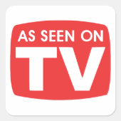 Grappig zoals gezien op tv vierkante sticker (Voorkant)