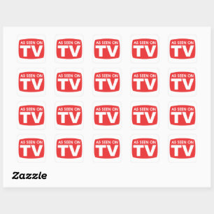 Grappig zoals gezien op tv vierkante sticker