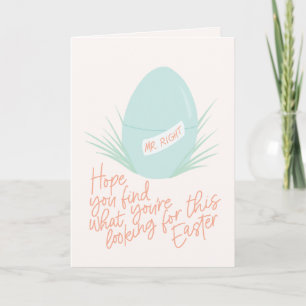 Grappig zoeken naar Mr Right Paaskaart Kaart