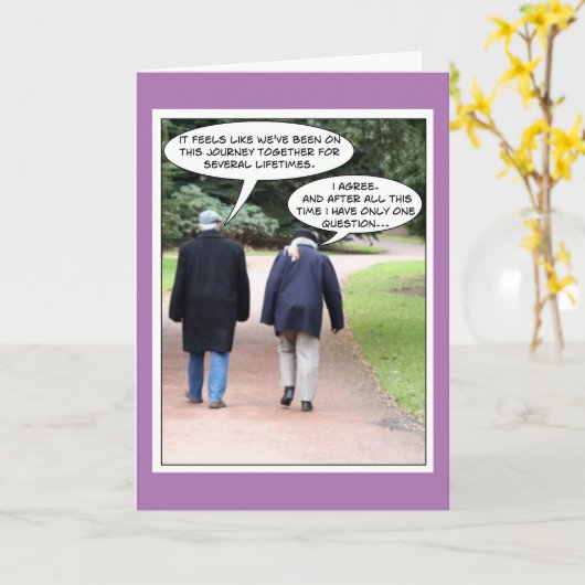 Grappig & zoet Jubileum Kaart (Gele Bloem)