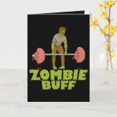 Grappig Zombie Buff Gewicht Lifter Kaart (Gele Bloem)
