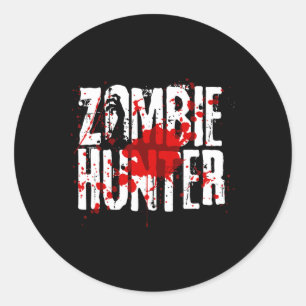Grappig Zombie Jager Design Voor Jongens Meisjes H Ronde Sticker