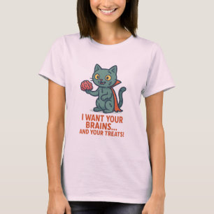 Grappig Zombie Kat Halloween T-Shirt