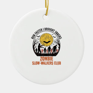 Grappig Zombie T-shirt met Gegraveerde Maan en Don Keramisch Ornament