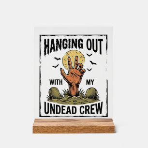 Grappig Zombie T-shirt voor Horror Fans Vintage On Acryl Bord