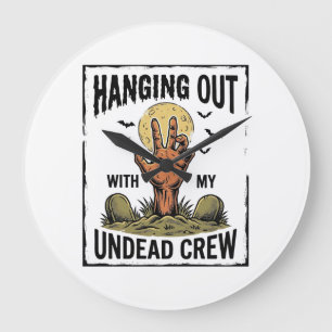 Grappig Zombie T-shirt voor Horror Fans Vintage On Grote Klok
