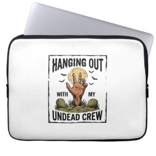 Grappig Zombie T-shirt voor Horror Fans Vintage On Laptop Sleeve