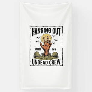 Grappig Zombie T-shirt voor Horror Fans Vintage On Spandoek