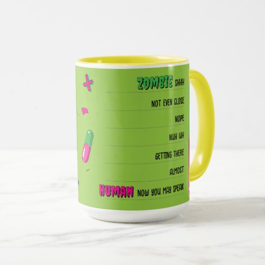 Grappig zombie tegengif. Ssst. Zombie voor... Mok (Voorkant rechts)