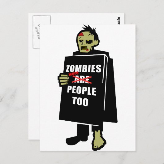 Grappig Zombie, Zombie was te veel mensen Briefkaart (Voorkant / Achterkant)
