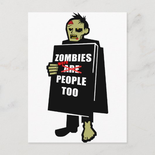 Grappig Zombie, Zombie was te veel mensen Briefkaart (Voorkant)
