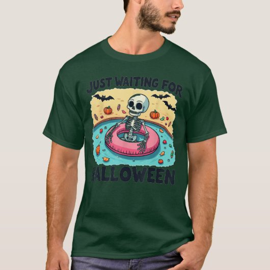 Grappig Zomer 2025 Spooky Skeleton Wachten op T-shirt (Voorkant)