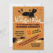 Grappig Zomer Cookout Kip BBQ Retro 60s Modern Kaart (Voorkant)