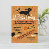 Grappig Zomer Cookout Kip BBQ Retro 60s Modern Kaart (Staand voorkant)