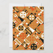 Grappig Zomer Cookout Kip BBQ Retro 60s Modern Kaart (Achterkant)