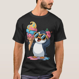 Grappig Zomer Foodie Liefhebbers Schattige Pinguïn T-shirt