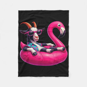 Grappig Zomer Geit Roze Zwembad Party Hawaiian Sum Fleece Deken
