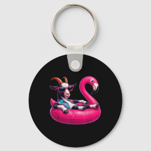 Grappig Zomer Geit Roze Zwembad Party Hawaiian Sum Sleutelhanger