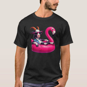Grappig Zomer Geit Roze Zwembad Party Hawaiian Sum T-shirt