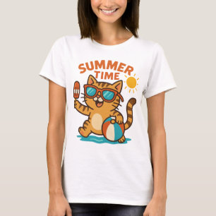 Grappig Zomer Kat T-shirt