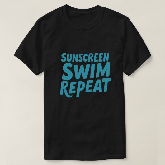 Grappig Zomer Routine Quote "Zonnebrandcrème, Zwem T-shirt (Design voorkant)