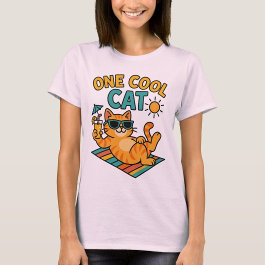 Grappig zomercat liefhebber T-shirt (Voorkant)