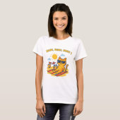 Grappig zomercat T-shirt – "Zonnig, Grappig, Schat (Voorkant volledig)