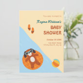 Grappig zomerhond strand baby shower kaart (Staand voorkant)