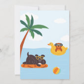 Grappig zomerhond strand baby shower kaart (Achterkant)