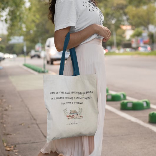 Grappig zomerlezen | Monogram Boek Tote Bag