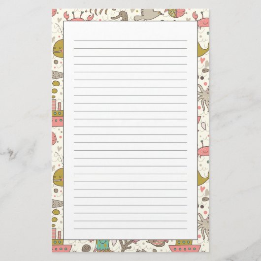 Grappig zomerpatroon met schepen briefpapier (Voorkant)